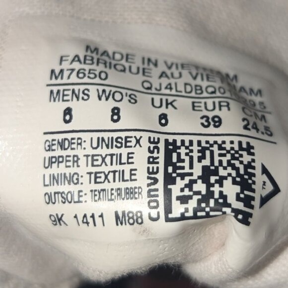 White Converse Chuck Taylor All Star  Canvas High-top Sneakers USW 8 | USM 6 - Picture 4 of 4